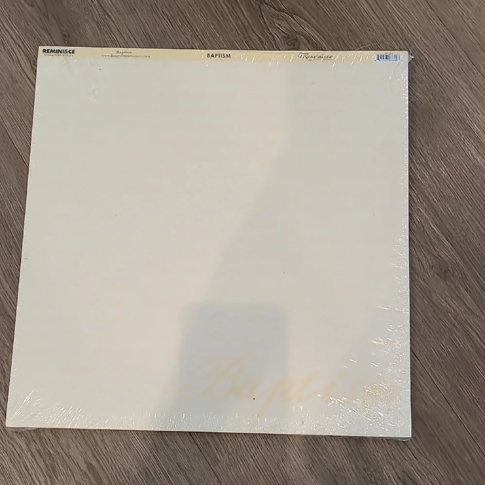 FREE WITH PURCHASE Scrapbook Cream Baptism Page